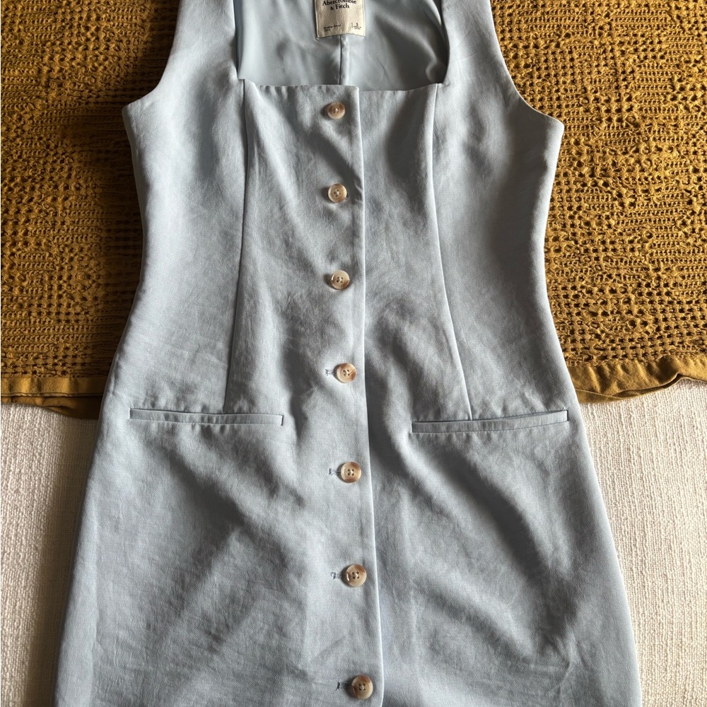 Abercrombie & Fitch Light Blue Mini Dress with Buttons
